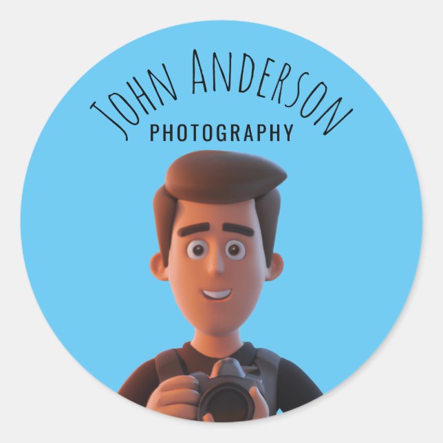 Sticker Rond Photographe (Devant)