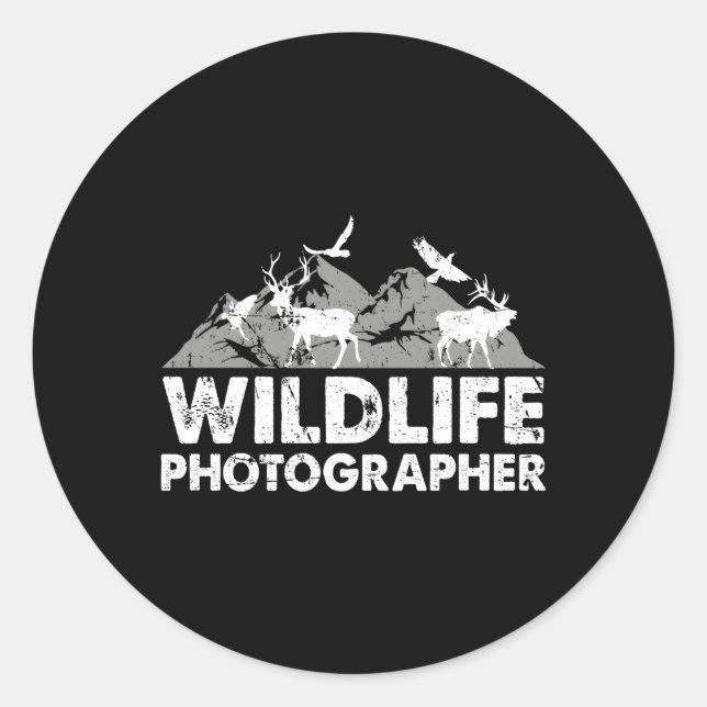 Sticker Rond Photographe animalier Caméra de photographie anima (Devant)