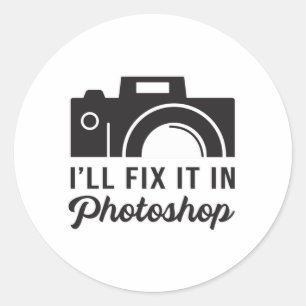 Sticker Rond Photographe Photographie Lens Drôle Idée cadeau