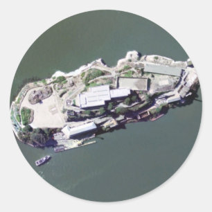 Sticker Rond Photographie aérienne d'Alcatraz
