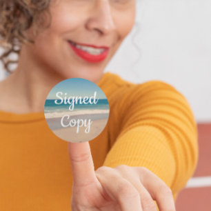 Sticker Rond Photographie de bord de mer signée