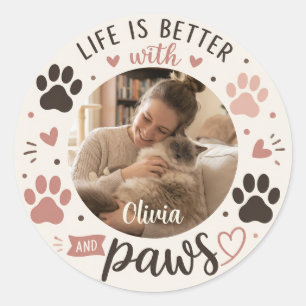 Sticker Rond Photographie et nom personnalisés pour amateur de