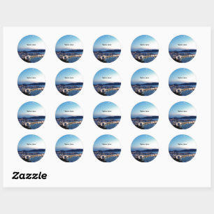 Sticker Rond Photographie panoramique de Mykonos, Grèce