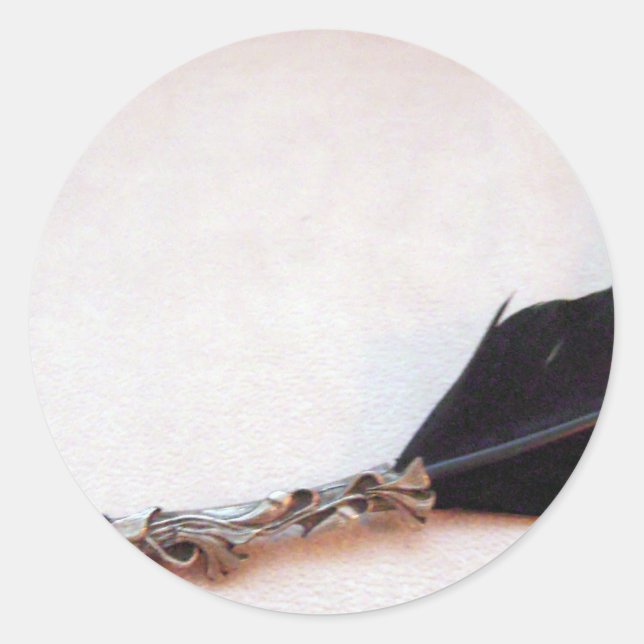 Sticker Rond Photographie Quill vintage (Devant)
