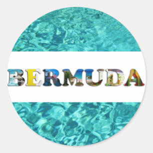 Sticker Rond Photos bleues de voyage d'océan de plage tropical