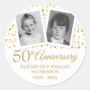Sticker Rond Photos d'enfant amusantes pour noces d'or