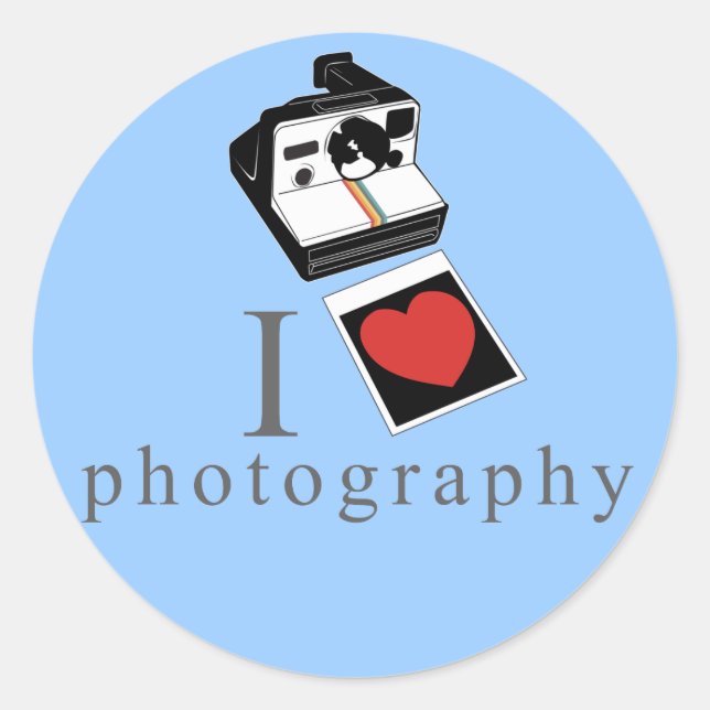 Sticker Rond Photos du coeur (Devant)