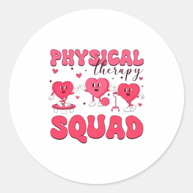 Sticker Rond Physical Therapy Squad Valentines Day Pt Pta Vale  (Devant)