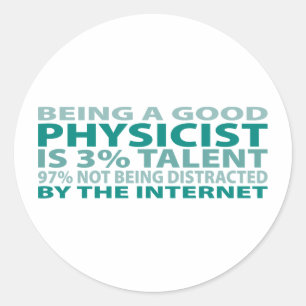 Sticker Rond Physicien 3% talentueux