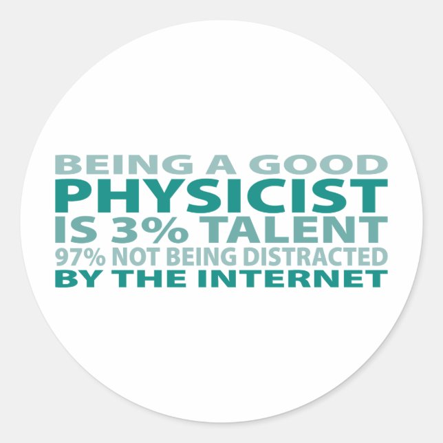 Sticker Rond Physicien 3% talentueux (Devant)