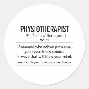 Sticker Rond Physiothérapeute drôle Définition