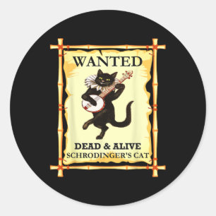 Sticker Rond Physique Chat de Schrodinger Physicien quantique