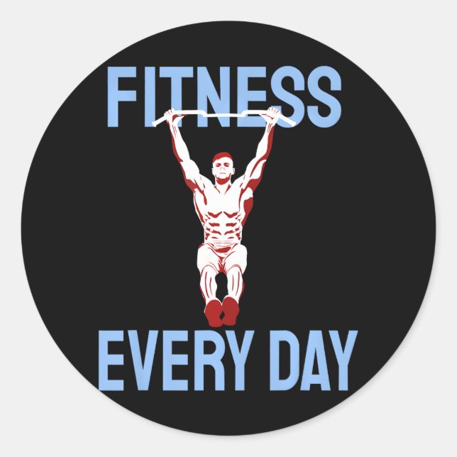 Sticker Rond Physique de musculation Exercice d'haltérophilie (Devant)