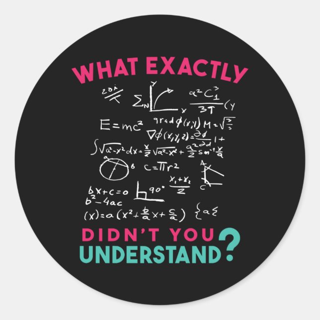 Sticker Rond Physique Math Formule Plaisanterie (Devant)