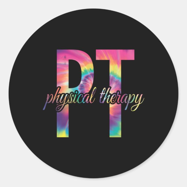 Sticker Rond Physothérapie Cravate-Dye Pt Thérapie physique (Devant)