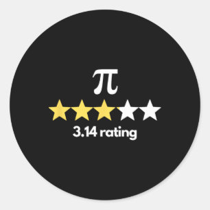 Sticker Rond Pi 3.14 Étoiles Note Funny Pi Humour Pi Jour Nouve