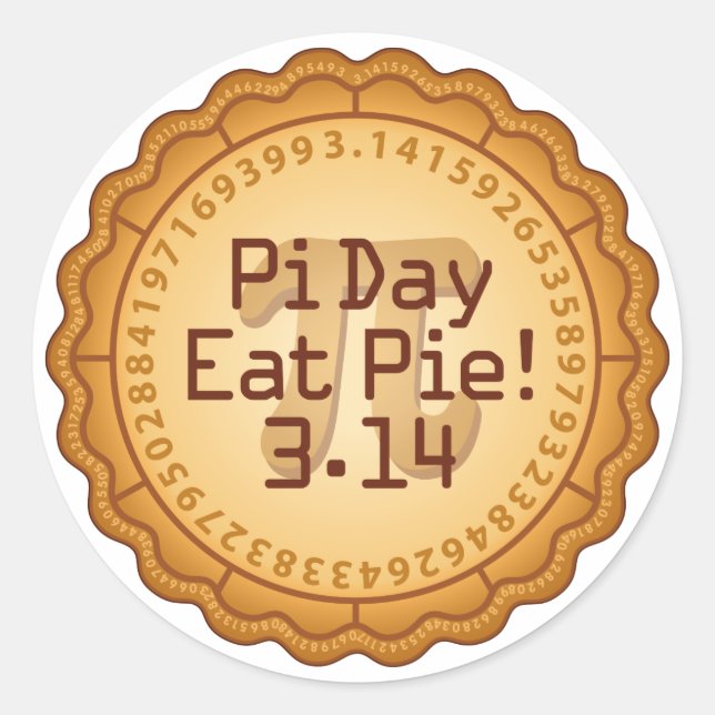 Sticker Rond Pi avec sticleur de croûte à tarte (Devant)