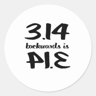 Sticker Rond Pi Backwards