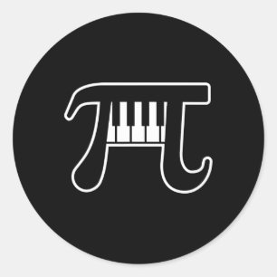 Sticker Rond Pi Day 3.14 Piano Funny Pi Day 3.14 Math