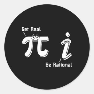Sticker Rond Pi Day Obtenir Réel Être Rationnel Irrationnel Nom