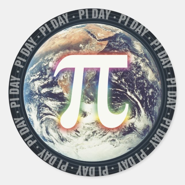 Sticker Rond Pi Day sur Terre | Maths (Devant)