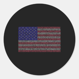 Sticker Rond Pi Day Usa Drapeau Math 3.14 Mars 14