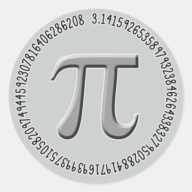 Sticker Rond Pi en argent (Devant)