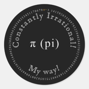 Sticker Rond Pi, L'Irrationnel Mathématique Constant Drôle