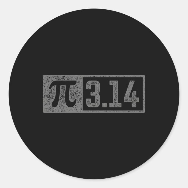 Sticker Rond Pi Pour Enseignant 314 Chiffres Pi Joyeux Jour Pi (Devant)