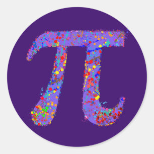 Sticker Rond Pi Symbole Action Peinture Splatter
