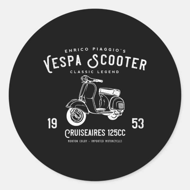 Sticker Rond Piaggio Scooter 1953 125Cc Original (Devant)