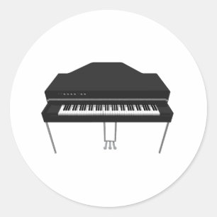 Sticker Rond Piano électrique grand : modèle 3D :