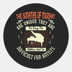 Sticker Rond Piano - Les Sonatas De Mozart