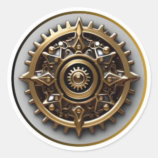 Sticker Rond Pic à vapeur Gear Steampunk #3