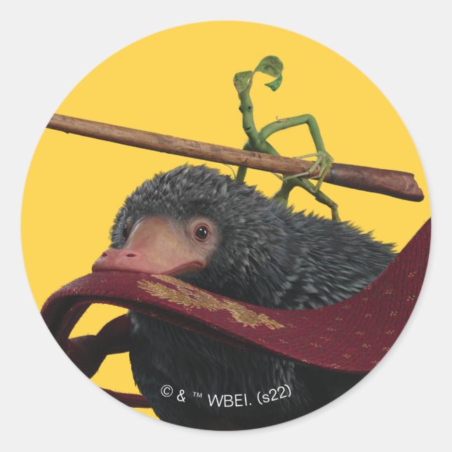 Sticker Rond Pickett & Teddy With Wand and Tie (Devant)