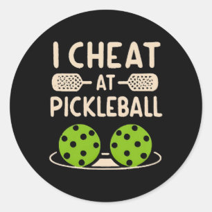 Sticker Rond Pickleball Drôle