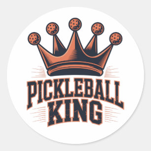 Sticker Rond Pickleball King