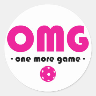 Sticker Rond Pickleball One More Jeu blanc / rose