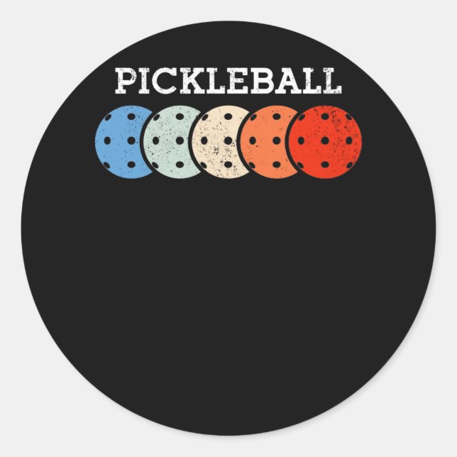 Sticker Rond Pickleball Player (Devant)
