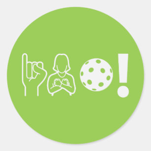Sticker Rond Pickleball pour sourds