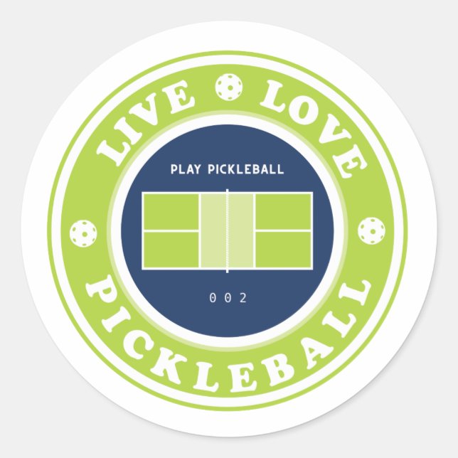 Sticker Rond Pickleball : vie réelle pickleball (Devant)