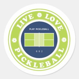 Sticker Rond Pickleball : volley-ball en direct