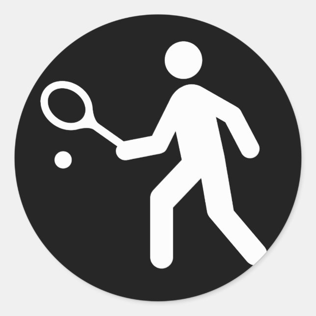 Sticker Rond Pictogramme de tennis Racquetball (Devant)