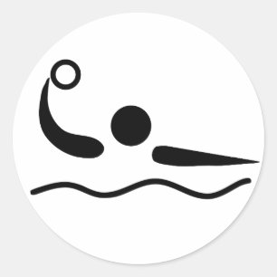 Sticker Rond Pictogramme de Waterpolo de polo d'eau