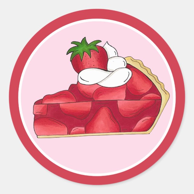 Sticker Rond Pie Social Party Dessert Bake Vente fraise (Devant)