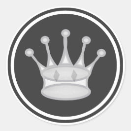 Sticker Rond Pièce blanche d'échecs Queen