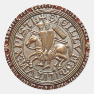 STICKER ROND PIÈCE DE MONNAIE DU CHEVALIER TEMPLAR GEO