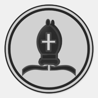 Sticker Rond Pièce d'échec de l'évêque noir