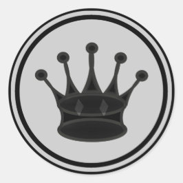 Sticker Rond Pièce d'échecs de la reine noire