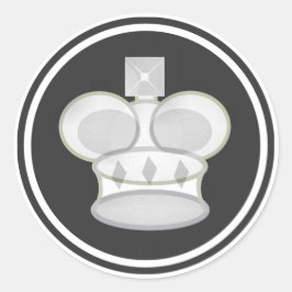 Sticker Rond Pièce d'échecs du roi blanc